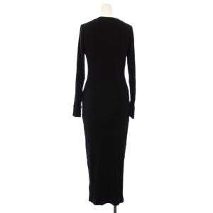 JAMES PERSE セルロースカシミヤリブ ヘンリーネックワンピース ロング 長袖 1 黒 16-06-21-06301 /TK