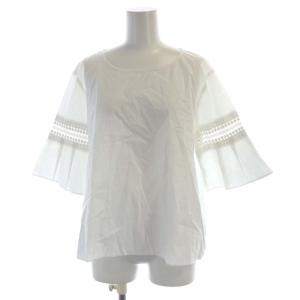 シャツ ブラウス カットワーク フレアスリーブ 五分袖 38 白 ホワイト V5M28-774-02 /RO