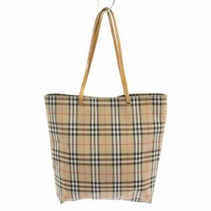 トートバッグ ナイロン チェック柄 ベージュ 黒 ブラック /YT