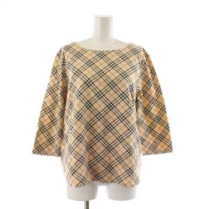 カットソー チェック 七分袖 プルオーバー F ベージュ FA119-077 /NQ