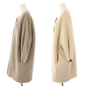 MUSE de Deuxieme Classe Hamilton ウールリバーノーカラーコート アウター ミドル丈 リバーシブル F ベージュ グレー