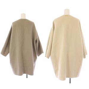 MUSE de Deuxieme Classe Hamilton ウールリバーノーカラーコート アウター ミドル丈 リバーシブル F ベージュ グレー