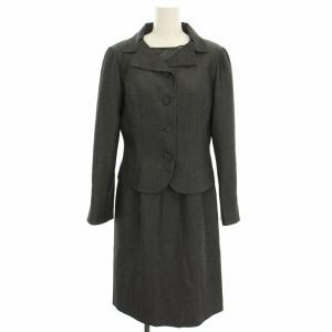 フォーマル テーラードジャケット シングル ワンピース ノースリーブ ひざ丈 シアー切替 38 グレー