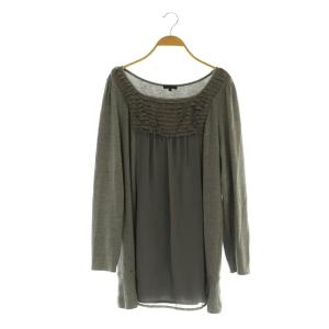 ニットチュニック 長袖 フリル 切替 5 グレー /MY OS