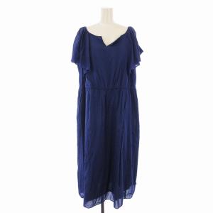 ワンピース ロング 半袖 7 大きいサイズ 青 ブルー OPWLKA0102 /EE