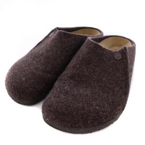 ツェルマット Zermatt サンダル フラット ウール 40 ブラウン /BM