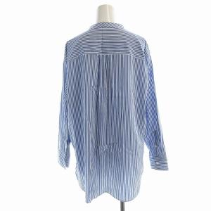 23区 シャツ ブラウス 長袖 ストライプ 46 青 ブルー BL26IA0302 /EE