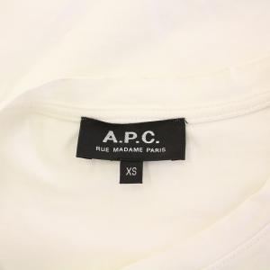 A.P.C. Tシャツ カットソー 長袖 クルーネック ロゴ 刺繍 ワンポイント XS 白 ホワイト /BB