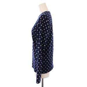 Tao AD2020 ニット カットソー 長袖 クルーネック ドット柄 ウール S ネイビー TF-T005 /BM