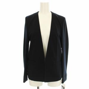 ノーカラージャケット 13-07-74-07752 ジャージ素材 36 黒 ブラック /G