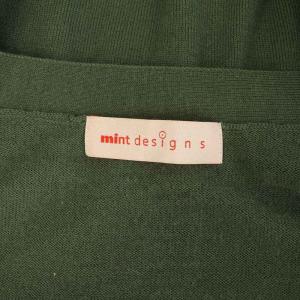 mintdesigns カーディガン ニット 長袖 レース 切替 Vネック 2 カーキ /MY OS
