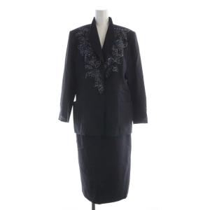 スーツ セットアップ テーラードジャケット タイトスカート マキシ ロング ビジュー装飾 刺繍 40 グレー