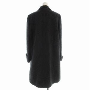 HANAE MORI ステンカラーコート ロング 総柄 40 黒 ブラック 26-51914-80 /EE