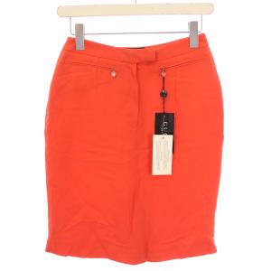 タイトスカート ひざ丈 ジップフライ スリット 38 赤 レッド タグ付き /BB