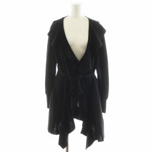 カーディガン フリル コットン V 黒 ブラック W7F51-304-09 /AN47