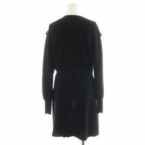 TO BE CHIC カーディガン フリル コットン V 黒 ブラック W7F51-304-09 /AN47