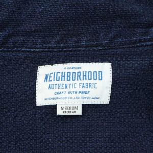 NEIGHBORHOOD C-SHIRT.LS シャツ 長袖 ロゴ刺繍 コットン M 紺 ネイビー 152UCNH-SHM02 /AN23