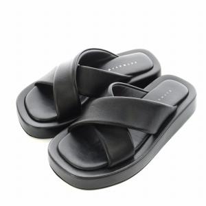 プラットフォームサンダル 36 黒 ブラック 31-100-44-040408 /AN6