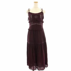 キャミワンピース レース フリル マキシ ロング 4 ボルドー SS19-87 /HN