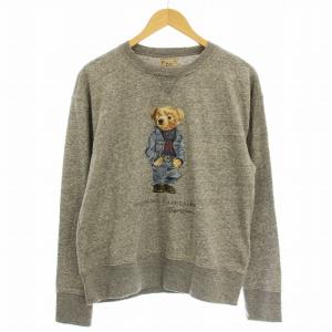 スウェット ポロベア ダメージ加工 トレーナー 薄手 長袖 M グレー /G
