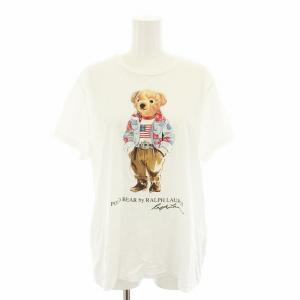 Tシャツ カットソー クルーネック 半袖 ポロベア プリント 170/96A L 白 ホワイト /YT