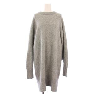 22AW ニットワンピース 長袖 クルーネック ひざ丈 グレー 22040900081030 /TK
