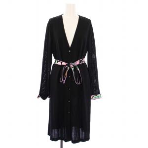 fashion ニットロングカーディガン 40 ブラック 0397732