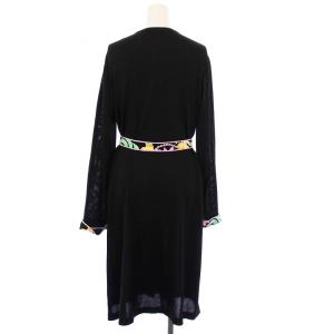 LEONARD fashion ニットロングカーディガン 40 ブラック 0397732