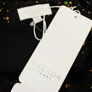 ESCADA ワンピース 5028296 ロング 総柄 七分袖 36 黒 ブラック /G