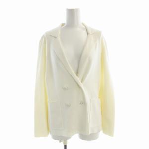 テーラードジャケット ダブルボタン ニット 38 白 ホワイト 101818-16-270-01-380