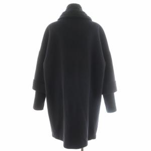 伊太利屋 コート ロング丈 ロゴ ラインストーン ウール アウター 9 黒 ブラック 188029-2B /AN32