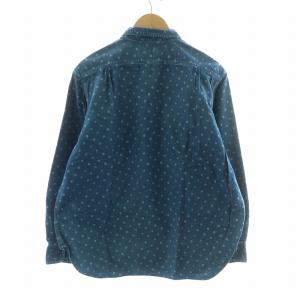 KAPITAL シャツ ハーフジップ 総柄 長袖 M ブルー /NQ