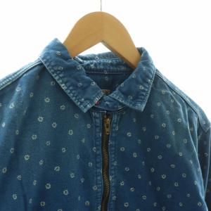 KAPITAL シャツ ハーフジップ 総柄 長袖 M ブルー /NQ