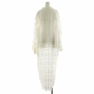 Plage R’IAM 23SS ワンピース ロング丈 長袖 レース 麻 リネン 38 白 ホワイト /AN18