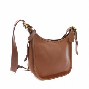 COACH オールドコーチ マシュー ショルダーバッグ レザー ロゴチャーム 茶 ブラウン 9950 /YT
