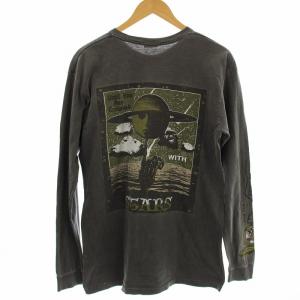 Tシャツ 長袖 カットソー バックプリント M グレー 94974 /OR