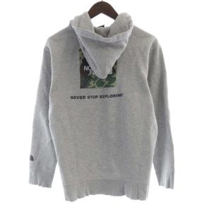 THE NORTH FACE ジップアップパーカー フーディー プリント 長袖 M グレー NT61605Z /RO