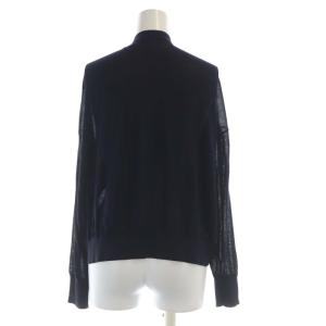 23区 23SS シアーコットンナイロン Vネック カーディガン ニット 長袖 38 黒 ブラック KRWOSM0652
