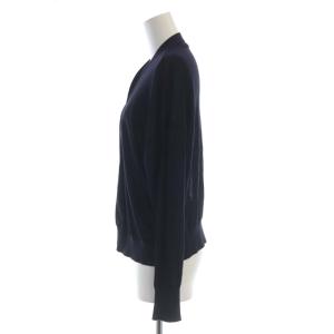 23区 23SS シアーコットンナイロン Vネック カーディガン ニット 長袖 38 黒 ブラック KRWOSM0652