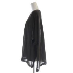 23区 24SS ライトシアーニット プルオーバー セーター シースルー 五分袖 38 ダークブラウン KRWOCM0652