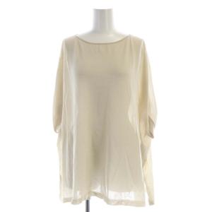 24SS ニット カットソー プルオーバー シアー シースルー ビックシルエット 半袖 38 ベージュ