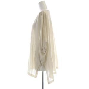 23区 24SS ニット カットソー プルオーバー シアー シースルー ビックシルエット 半袖 38 ベージュ