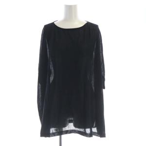 24SS ライトシアーニット プルオーバー カットソー シースルー 五分袖 38 黒 ブラック KRWOCM0652