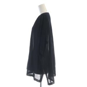 23区 24SS ライトシアーニット プルオーバー カットソー シースルー 五分袖 38 黒 ブラック KRWOCM0652