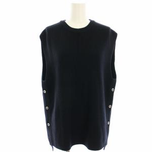 24AW ニットベスト ウール サイドボタン 38 紺 ネイビー KRWOCA6366 /HN