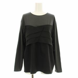 24AW カットソー 長袖 切替 フリル グレー 黒 ブラック KKWOCW6436 /KU