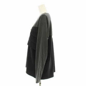 23区 24AW カットソー 長袖 切替 フリル グレー 黒 ブラック KKWOCW6436 /KU