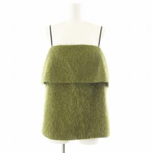 Diagram GRACE CONTINENTAL 23SS セットアップ フリンジジャガードノースリーブトップ タイトスカート ロング丈 38 36 緑