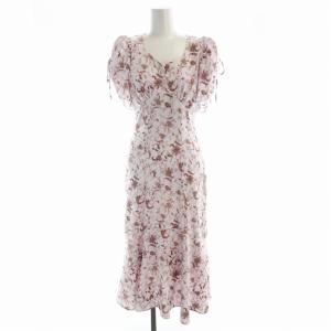 SusTainaバリエプリントワンピ ワンピース ロング 半袖 花柄 0 ピンク SWFO221030