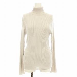 24AW シアーラメタートル ニット 長袖 リブニット セーター ラメ糸 38 シルバーカラー KRWOCA0362